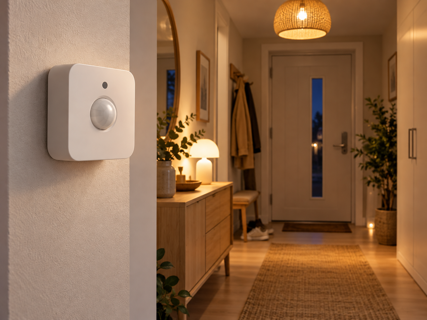 Philips Hue liiketunnistin tunnistaa liikkeen ja välittää tiedon valaistusjärjestelmälle.