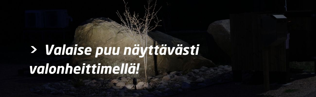 Valaise puu näyttävästi valonheittimellä!