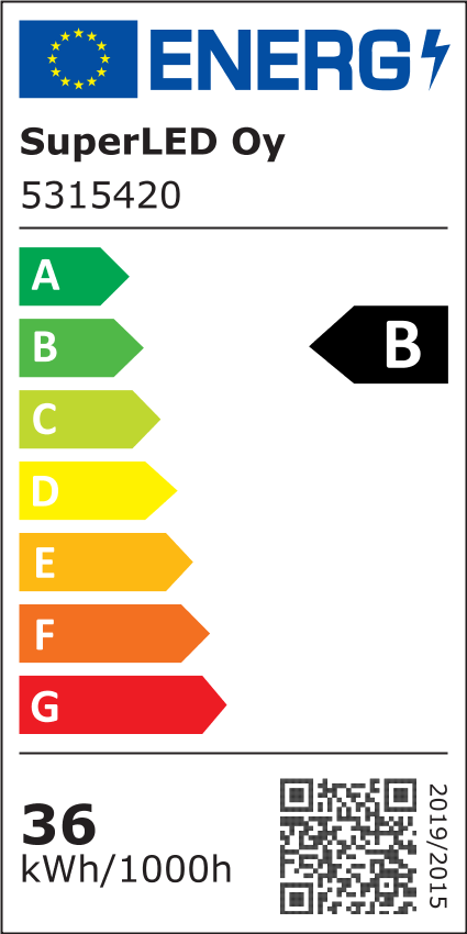 Energiatehokkuusmerkintä LED-Katuvalaisin TIE 40W 6000lm