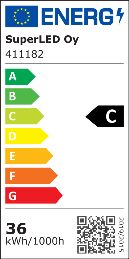 Energiatehokkuusmerkintä Puisto-/ katuvalaisin LUMO 40W, 4800lm, 450x562mm, IK08