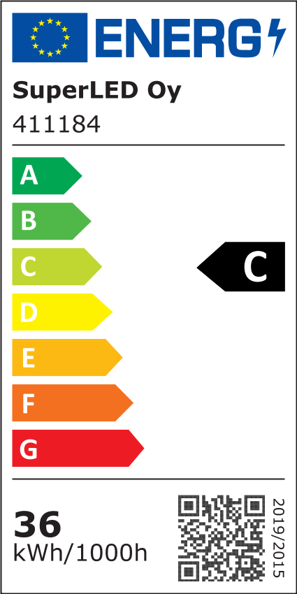 Energiatehokkuusmerkintä Puisto-/ katuvalaisin LUMO 40W, 4800lm, 450x562mm, IK08