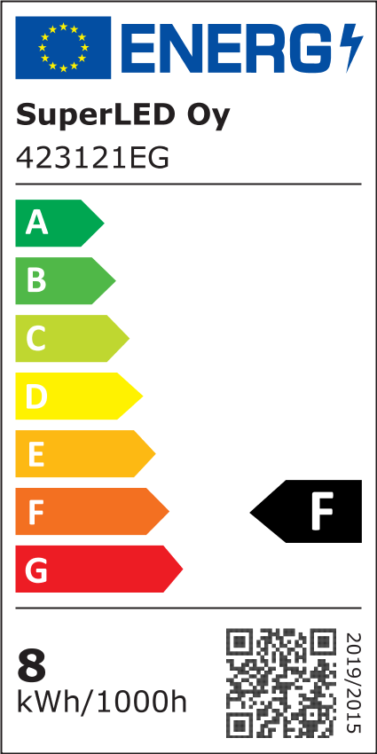 Energiatehokkuusmerkintä PRO SUPER LED-nauha 5m, 14W/m 24V, EG IP65