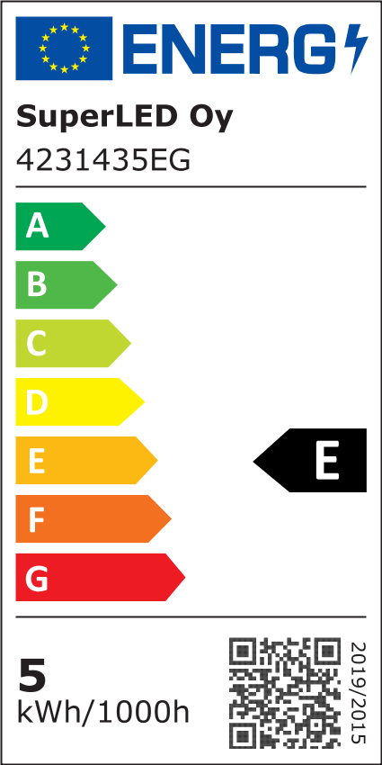 Energiatehokkuusmerkintä PRO TEHO LED-nauha 5m, 9.6W/m 24V, EG IP65
