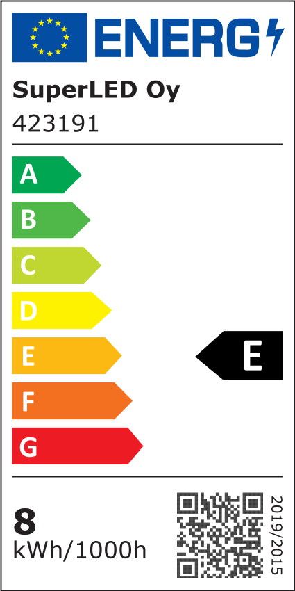 Energiatehokkuusmerkintä PRO SUPER LED-nauha 5m, 14W/m 12V, IP65