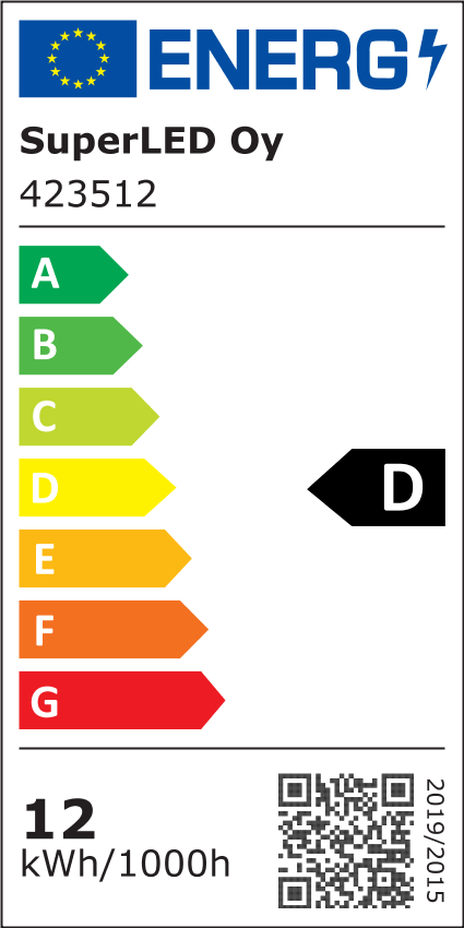 Energiatehokkuusmerkintä LUXE TEHO LED-nauha 5m, 9.6W/m 24V