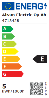 Energiatehokkuusmerkintä LED-E27 Airam PRO, 4W, 470lm