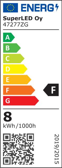 Energiatehokkuusmerkintä Zigbee Alasvalo SUNNA 8W Ø80 2700K-6500K, musta