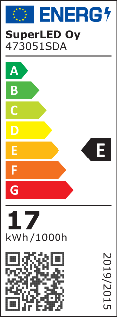 Energiatehokkuusmerkintä Suunnattava alasvalo LINA 20W 1900lmlm 324*53*42mm, valkoinen