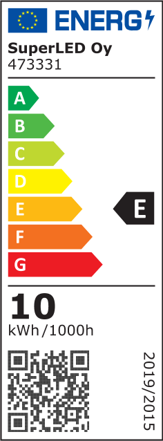 Energiatehokkuusmerkintä Seinävalaisin KOLO, 10W, 114*250*35mm, pinta-asennettava, musta