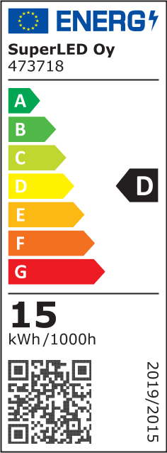 Energiatehokkuusmerkintä Liiketunnistinvalaisin AAMU 18W, 2100lm, Ø275*65mm, IP54, valkoinen