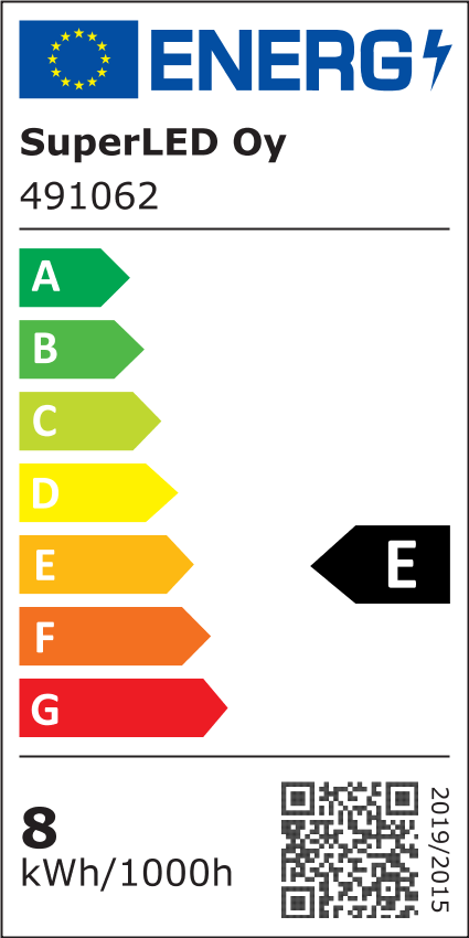 Energiatehokkuusmerkintä LED-G12, 8.5W, 950lm, Ø31x95mm, 230V