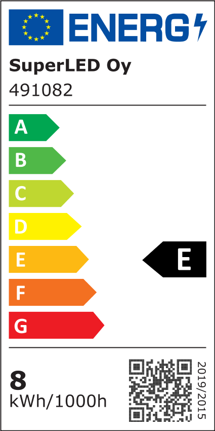 Energiatehokkuusmerkintä LED-G12, 8W, 1000lm, Ø31x95mm, 230V