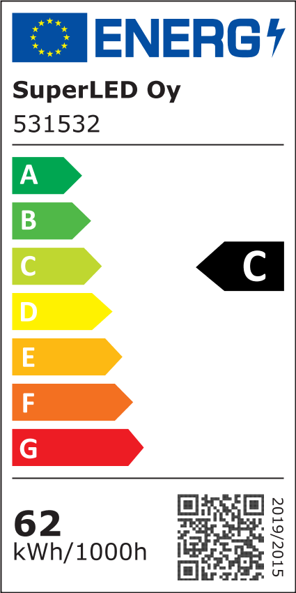 Energiatehokkuusmerkintä Seinävalaisin PAK, 70W, 9800lm, 296x150x223mm, IK10