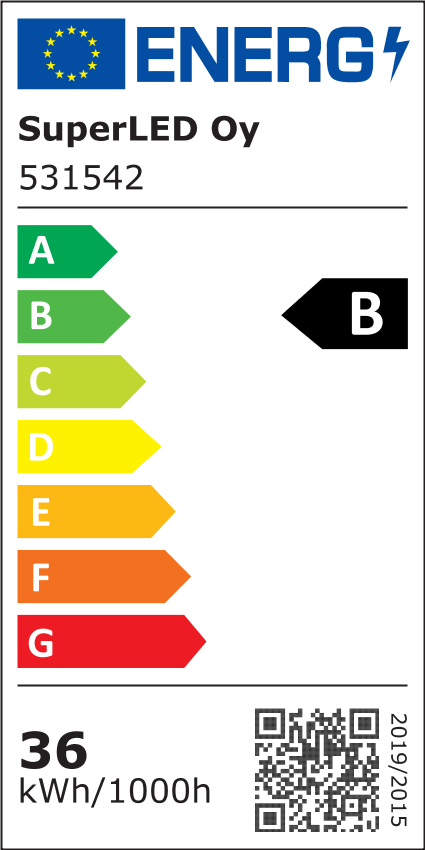 Energiatehokkuusmerkintä LED-Katuvalaisin TIE 40W 6000lm