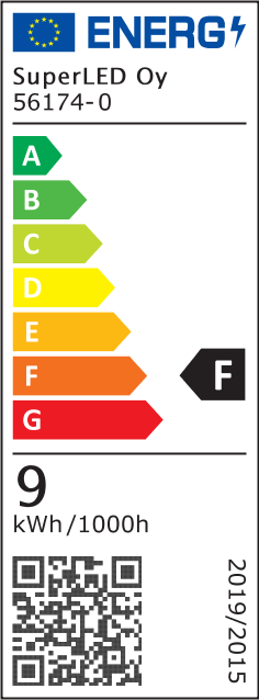 Energiatehokkuusmerkintä Kiskovalaisin BEST 3-vaihe 10W 1000lm Ø47x150mm, musta