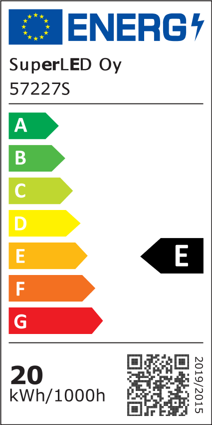 Energiatehokkuusmerkintä LED-pihavalaisin CONE, säädettävä 20-16-12W, 120x1040mm/640mm, IP65, musta