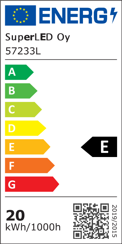 Energiatehokkuusmerkintä LED-pihavalaisin BOLE, säädettävä 20-16-12W, 120x1000mm/600mm, IP65, tummanharmaa