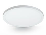 Py&ouml;re&auml; valkoinen LED-kattovalaisin HELO 18W &Oslash;300mm edest&auml;p&auml;in kuvattuna valkoisella taustalla