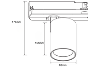 Kiskovalaisin VECTOR 3-vaihe 32W-25W ⌀83x158mm, musta 