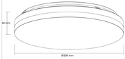 Mittakuva PIR-plafondi FOX 12_16W_20W, &Oslash;300x50mm