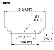 Mittakuva kiinnitysripa 100W LED-valonheitin BRIAX