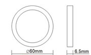 LED-kalustevalaisin ⌀60x6.5mm 1.5W 180lm 12V, pinta-asennettava