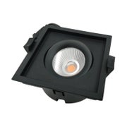 Musta neli&ouml;nmuotoinen DALI LED-alasvalo KAIDA 10W upotettavalla COB-LED-elementill&auml;, mitat 95x95x53mm, CRI97