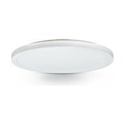 Valkoinen py&ouml;re&auml; LED-kattovalaisin HELO &Oslash;300mm sivulta kuvattuna, ohut ja tasainen muotoilu