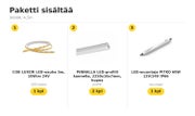 Ep&auml;suoran valaistuksen LED-nauha paketti ulkotiloihin &mdash; 3000K, 4,5m