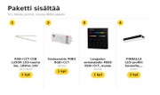 Kuorma-auton RGB-valaistuspaketti 24V, langaton MIBO-ohjaus &mdash; 5m, Musta profiili, musta MIBO-s&auml;&auml;din