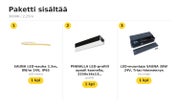 Saunan lauteiden alle, valmis LED-nauhapaketti &mdash; 3000K / 2,25m