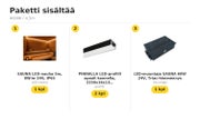 Saunan lauteiden alle, valmis LED-nauhapaketti &mdash; 4000K / 4,5m