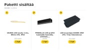 Saunan selk&auml;nojan taakse, LED-nauhapaketti &mdash; 3000K / 2,25m