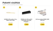 Saunan selk&auml;nojan taakse, LED-nauhapaketti &mdash; 3000K / 2,25m, muuntaja kuivaan tilaan
