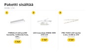 Keitti&ouml;n v&auml;litilan LED-nauha paketti, valkoinen profiili &mdash; 3000K, 2,5m