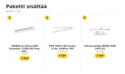 Keitti&ouml;n v&auml;litilan LED-nauha paketti, valkoinen profiili &mdash; 4000K, 2,5m