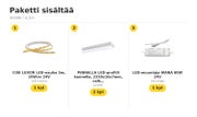 Makuuhuoneen kattolistaan, pisteet&ouml;n COB LED-nauhapaketti &mdash; 3000K / 4,5m