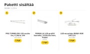 Vaatekaapin sis&auml;valo, LED-nauhapaketti &mdash; 3000K / 2,25m