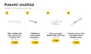 Vaatekaapin sis&auml;valo, LED-nauhapaketti &mdash; 3000K / 2,25m, liiketunnistimella