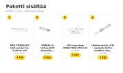 Vaatekaapin sis&auml;valo, LED-nauhapaketti &mdash; 4000K / 2,25m, liiketunnistimella
