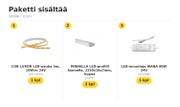 Olohuoneen katonrajaan, pisteet&ouml;n COB LED-nauhapaketti &mdash; 3000K / 4,5m