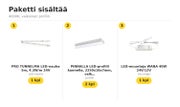 Olohuoneen hyllyyn ja TV-tason taakse, LED-nauhapaketti &mdash; 4000K, valkoinen profiili