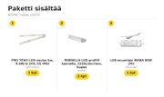 Autotallin katonrajaan, kirkas LED-nauhapaketti IP65 &mdash; 4000K, hopea profiili