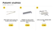 Autotallin katonrajaan, kirkas LED-nauhapaketti IP65 &mdash; 4000K, hopea profiili