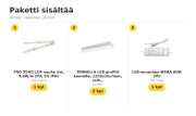 Autotallin katonrajaan, kirkas LED-nauhapaketti IP65 &mdash; 4000K, valkoinen profiili