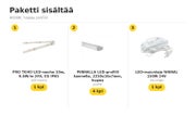 Autotallin ja varaston valopaketti 9m, IP65 &mdash; 4000K, hopea profiili