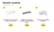 Autotallin ja varaston valopaketti 9m, IP65 &mdash; 4000K, hopea profiili