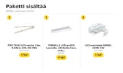 Autotallin ja varaston valopaketti 9m, IP65 &mdash; 4000K, valkoinen profiili