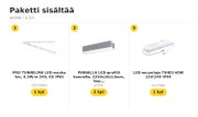 Varaston hyllyvalaistus, LED-nauhapaketti IP65 &mdash; 4000K / 4,5m