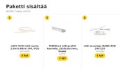 Kaapin alle, LED-nauhapaketti &mdash; 4000K, hopea profiili